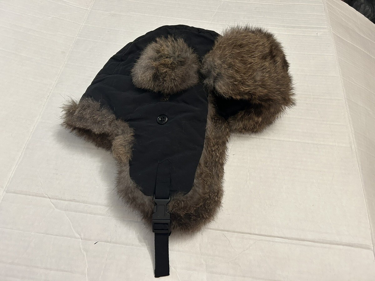 Paul Leinburg Rabbit Fur Trim Aviator Bomber Trapper Hat Medium Paul Leinburd Trapper Hat Cap Aviator Bomber Rabbit Fur  main image 2