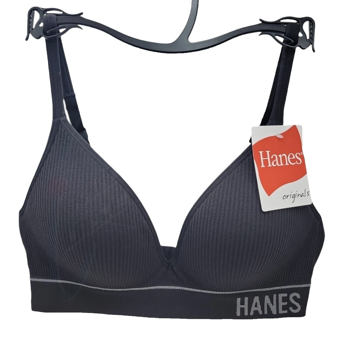 Hanes Polyester Black Bras & Bra Sets for Women