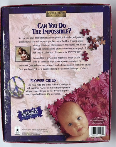 Impossibles: Flower Child Puzzle by Bepuzzled Art by Anne Geddes 750 Pieces - Picture 2 of 5