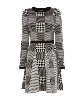 Damen KAREN MILLEN Schwarz Langarm Dress Kleider Gr. M - Bild 1 von 4