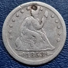 1853 Seated Liberty Quarter 25c Circulated Details #72372