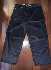 Vtg LA GATE Baggy Thick Corduroy Skater Pants Navy Blue Sz. 40 WIDE LEG Y2K