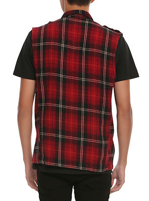 TRIPP GOTHIC PUNK BIKER TRUCKER STUDDED FLANNEL TARTAN PLAID