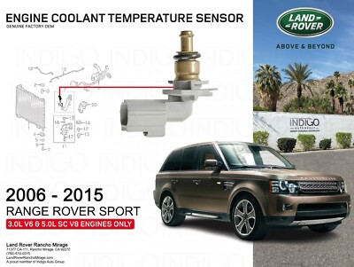 RANGE ROVER SPORT ENGINE COOLANT TEMPERATURE SENSOR SPORT-4346360 GENUINE OEM