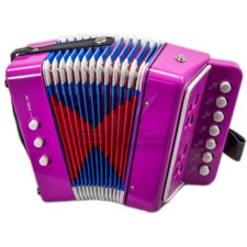 Great Gift Accordion Pink 7 Button 2 Bass Kid Music Instrument Special
