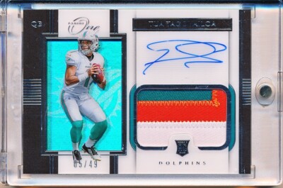 TUA TAGOVAILOA 2020 PANINI ONE PREMIUM RPA SHADOWBOX PATCH AUTOGRAPH AUTO RC /49