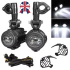 1 Pair Motorcycle Headlight Fog Lights Led Auxiliary Driving Light Spotlight UK