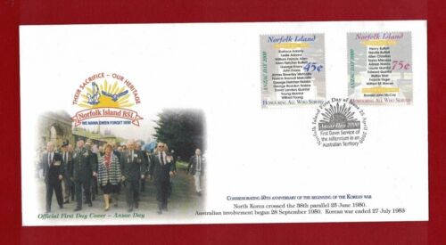 2000 Norfolk Island SG 729/30 ANZAC Day Set FDC or FU - Picture 1 of 1