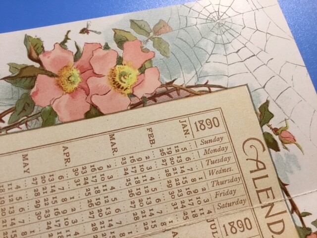 Calendar 1890 Card Calendar | eBay