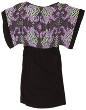 Gianni Versace Womens Kaftan Dress IT 48 XL Black Geometric Viscose CB29