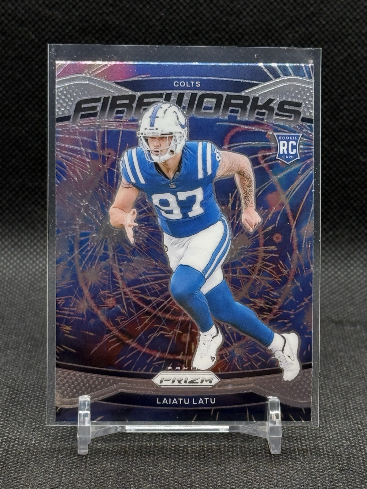 2024 Panini Prizm - Fireworks Silver Prizm #17 Laiatu Latu (RC)