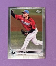 Topps 2022 Chrome Sonic Zach Pop Miami Marlins Rookie Baseball Card #41. rookie card picture