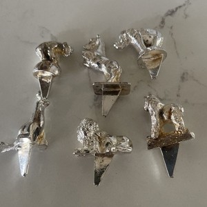 REED & BARTON Set of 6 Circus Animals birthday Cake candle holders