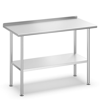 Atelicf NSF Stainless Steel Prep Table 24X48 inch with Backsplash