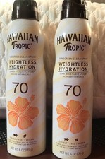 2X Hawaiian Tropic Weightless Hydration Clear Spray Sunscreen SPF 70 Exp 01/27