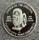 Carson City Mint Coin Press Nevada CC 1oz .999 Fine Silver Round