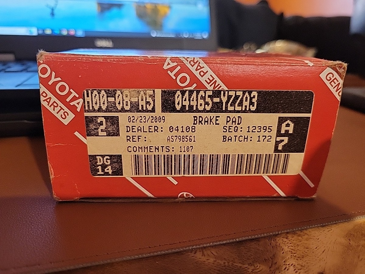 GENUINE TOYOTA Brake CAMRY LE, DX & STD (1989-1991) FRONT BRAKE