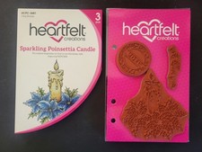 Heartfelt Creations Cling Rubber Stamps HCPC-3681: SPARKLING POINSETTIA CANDLE