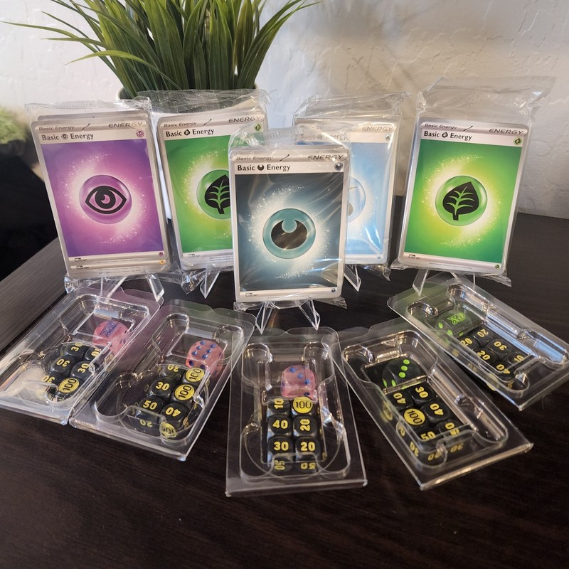 Pokemon TCG Sealed Energy packs and Dice