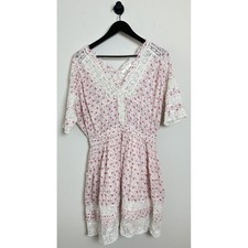 LOVESHACKFANCY Newton Dress in Poppy Pink Size Large