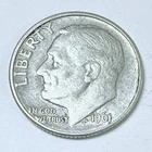 1961 D ROOSEVELT SILVER DIME - 90% SILVER - CIRCULATED COIN #5091