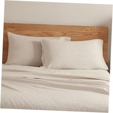 100 Linen Pillowcases 20x30 Inches Pillow Cases Pack of Queen Natural Linen