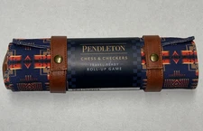 Pendleton Chess And Checkers Set Travel-Ready Roll-Up Game Chess Checkers NEW