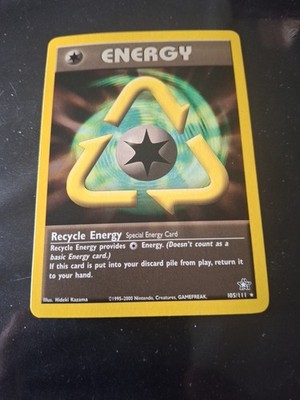 Pokemon Neo Genesis Recycle Energy 105/111 MP Vintage Rare Card