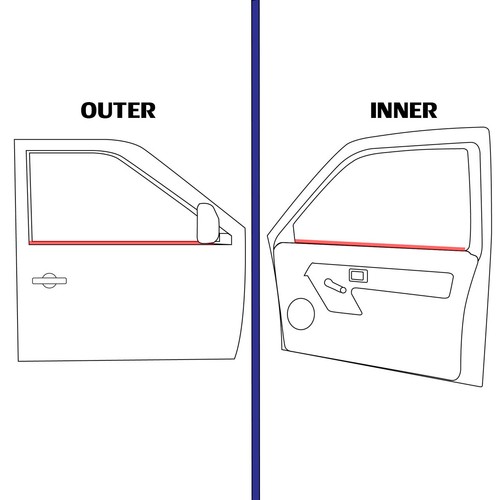 Front L+R Outer Inner Weatherstrip Door Belt Fits Ford Ranger Open Cab 2012 2015 - Picture 5 of 9