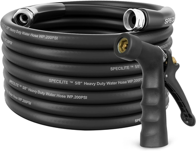#ad #ad 5 8quot; Hot Cold Garden Hose 50 Ft with Industrial High Pressure Nozzle Flexible amp; $76.82