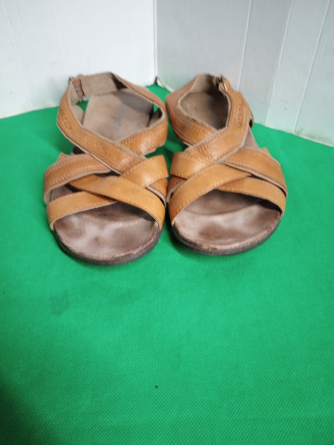 Merrell sandali donna 7 fagotto marrone scarpe pelle comode cinturino slingback