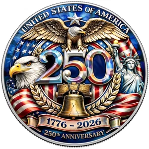 America 250 Birthday American Silver Eagle 1oz .999 Silver Dollar Coin 1776-2026