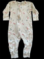 Lindex (Sweden) Green/Fresh Berries Organic Cotton Dual Zip Footie-18-24Mos