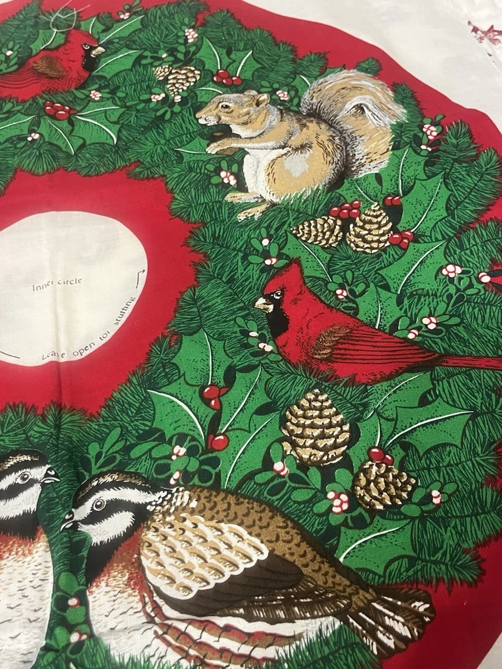 Holiday Cranston Cotton Fabric Lot Woodland Animals Wreath Quilt Squares Sewing - Image 4 of 4