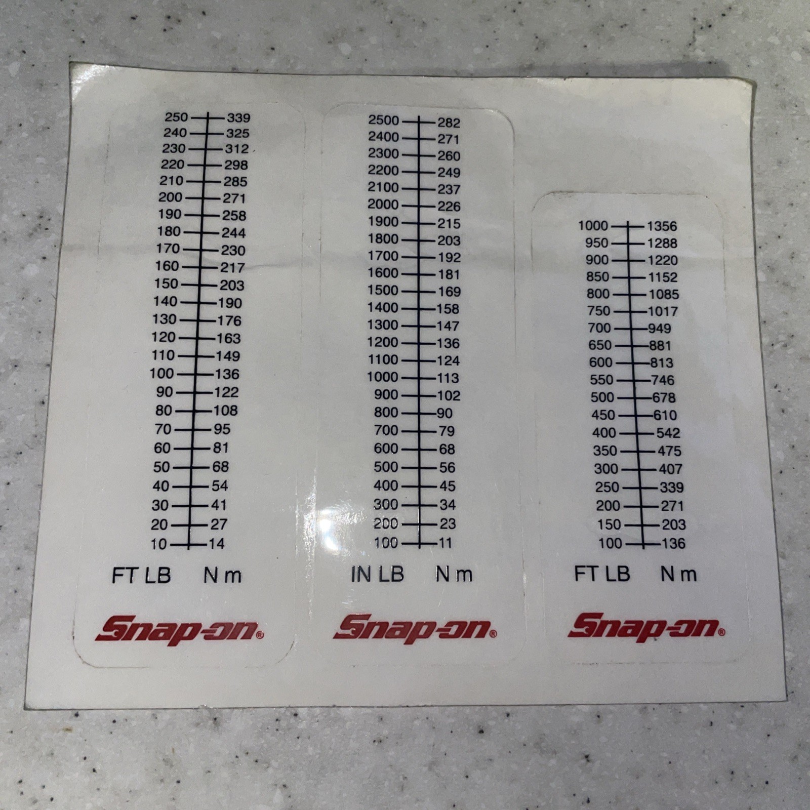 Snap-on Torque Wrench Label ID OEM | eBay
