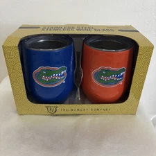 NIB University Of  Florida Gators Pair Stemless Wine Glass The Memory Company