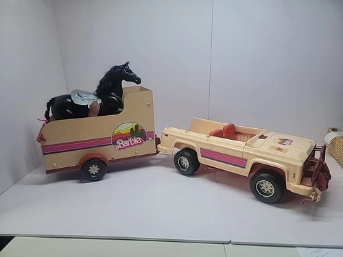 Vintage Barbie Travelin' OFF ROAD VEHICLE and HORSE TRAILER 1973 W/ Dune Buggy!!