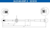 ATE Bremsschlauch 24.5140-0397.3 FüR Ford Focus 3 Turnier Ecoboost Tdci Econetic