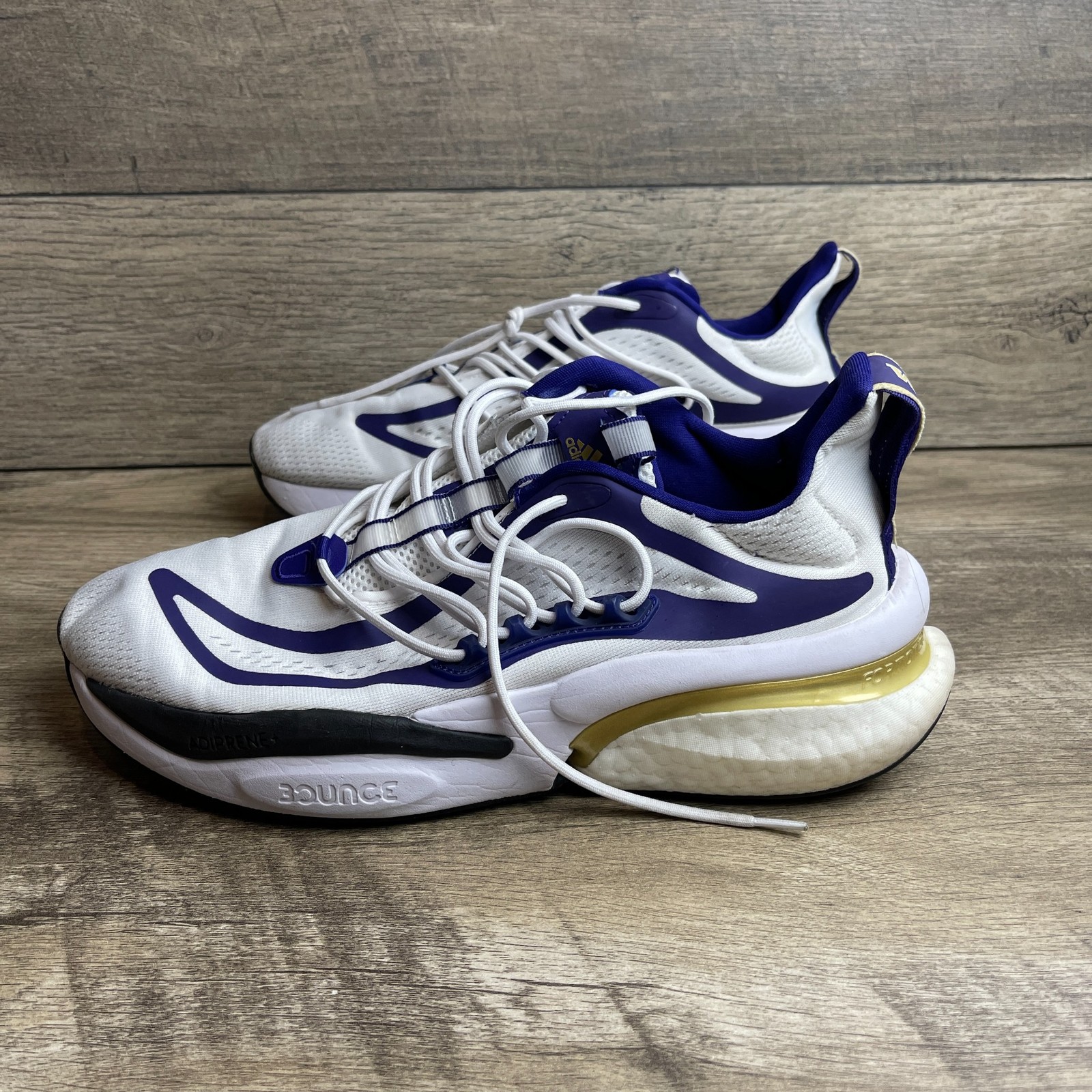 SAOLA Adidas Washington Alphaboost V1 IE1036 Scarpe Uomo 10.5 Bianco Viola Sneakers