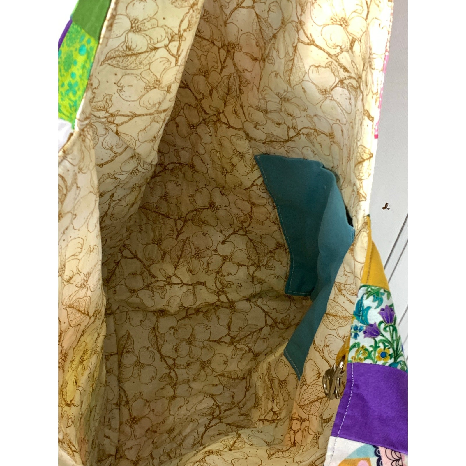 Handmade Patchwork Quilt Tote Bag Large Boho Mond… - image 5