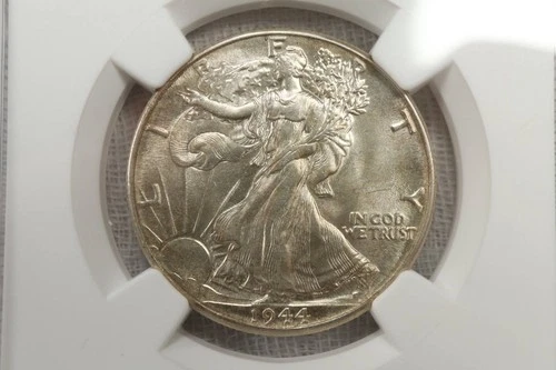 NobleSpirit Beautiful 1944 50c Walking Liberty Silver Half Dollar NGC MS 64