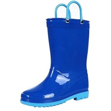 Toddler and Kids Waterproof PVC Rain 4 Toddler Blue and Light Blue Trimming