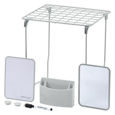 by Bostitch 7-Piece Locker Organizer Kit, Includes Locker Shelf, Mirror, Whit...