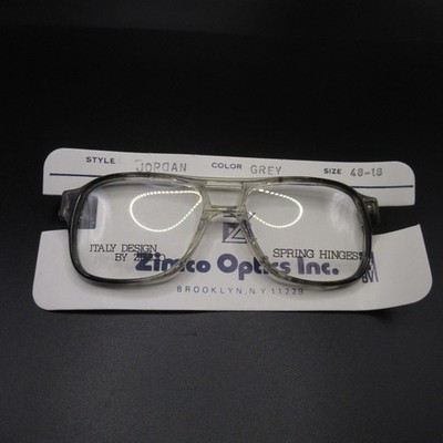 Vintage Zimco Optics Eyeglass Frames  Jordan Style Grey 48-18 Spring Hinges NOS