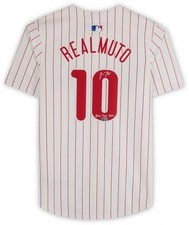 Framed J.T. Realmuto Phillies Signed White Nike Limited Jersey w/Ring Bell Insc