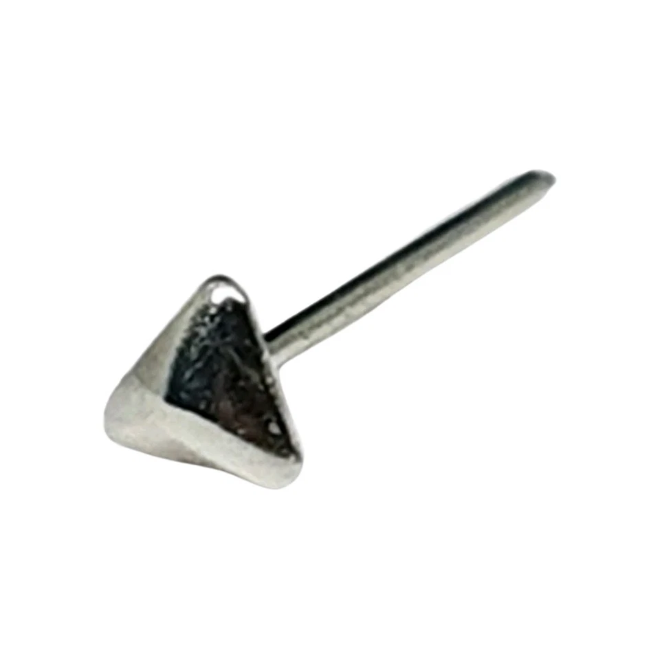 Borchia naso piramide 3 mm triangolo argento sterling 925 L spilla pieghevole... - Immagine 3 di 4