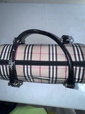 Burberry Nova Check Cylinder Satchel Top Handle Bag Zip Closure Designer