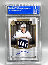 Emil Lilleberg 2024-25 Upper Deck THE CUP Gold Foil #131 ROOKIE PATCH AUTO 18/24