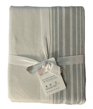 Pottery Barn Riviera Striped Linen Blackout Curtain 50x84 Porcelain Blue NWT TE