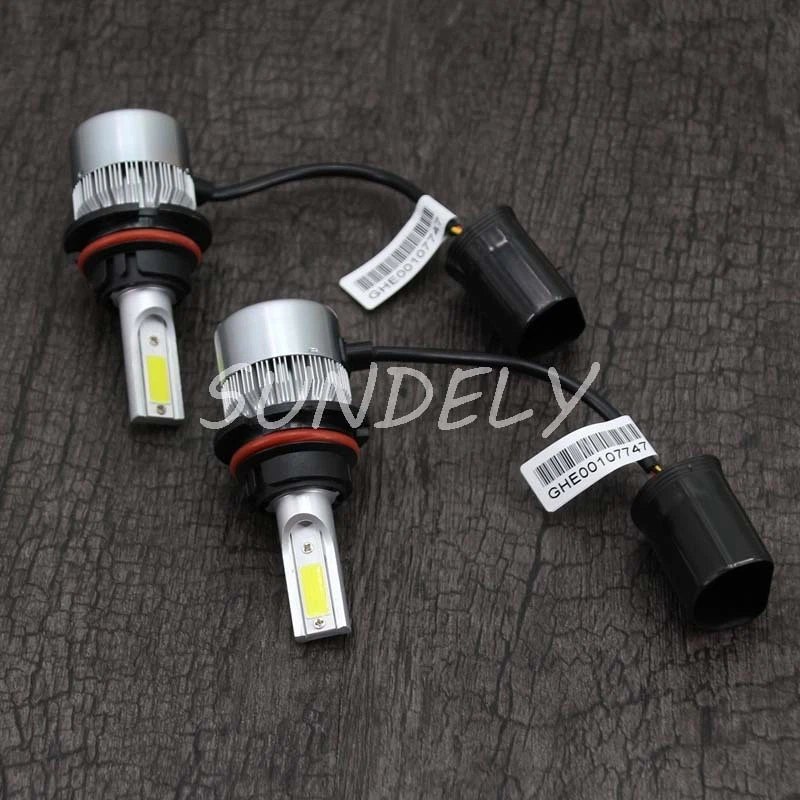 9004 LED Car Headlight Kit COB 72W 7600LM White 6000K High Power All IN ONE - Image 4 of 4